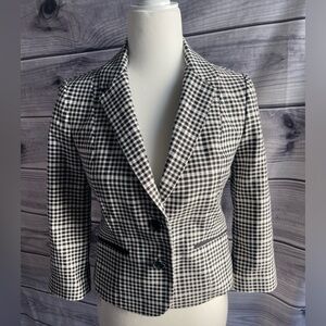 Express crop houndstooth blazer size 4 black and white